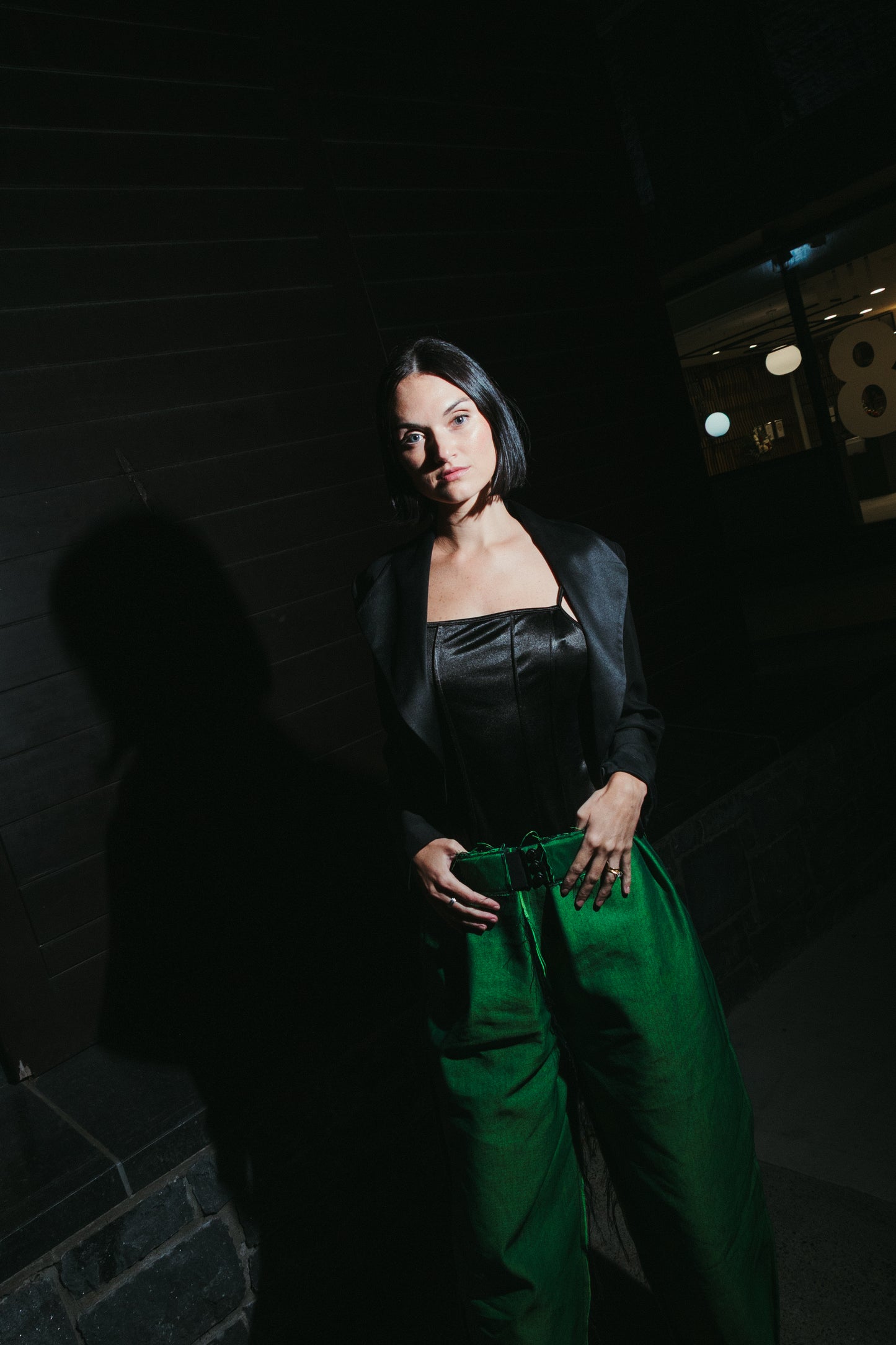 JAPANESE DENIM - GREEN IRIDESCENT BOTTOM