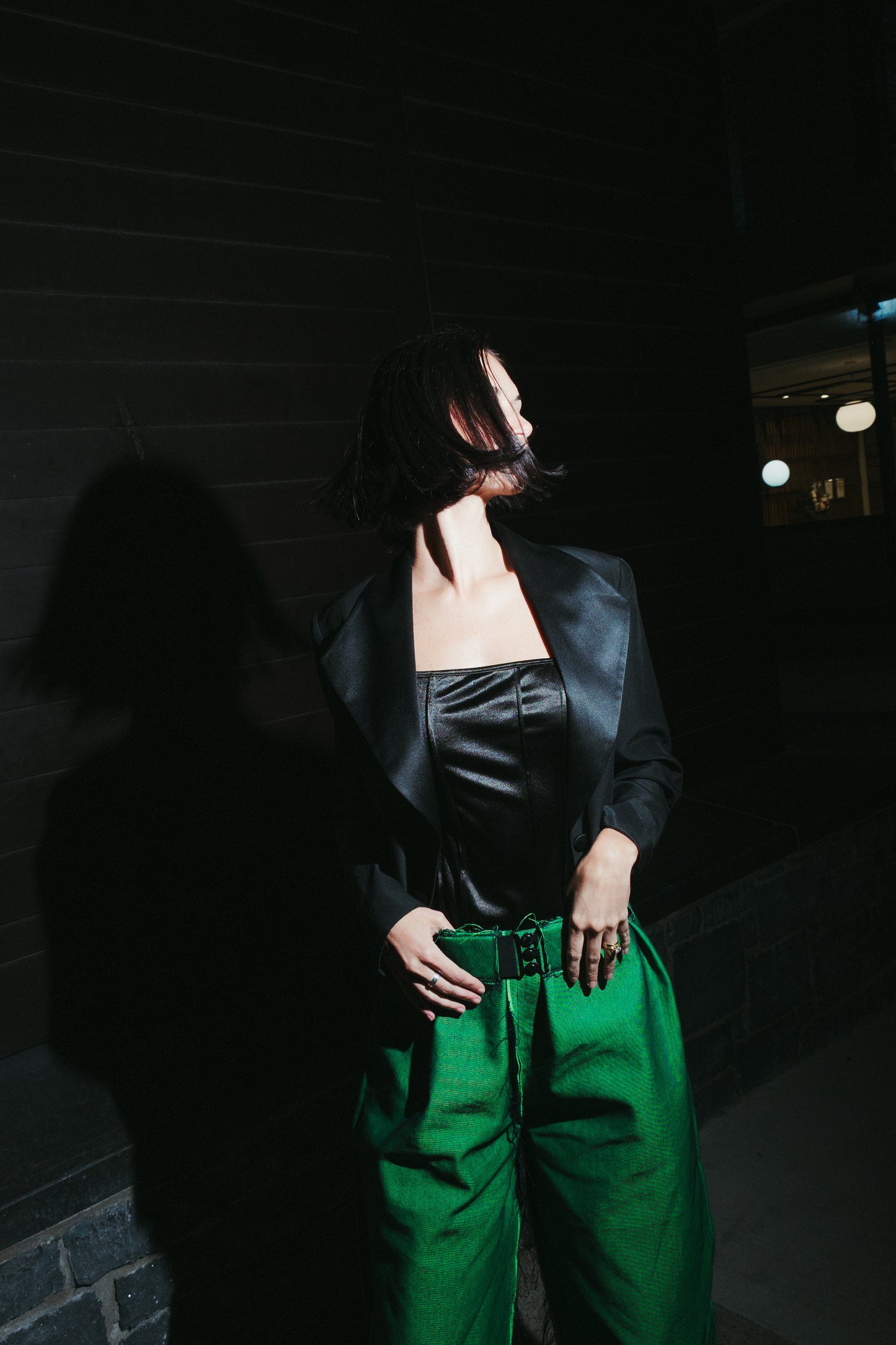 JAPANESE DENIM - GREEN IRIDESCENT BOTTOM